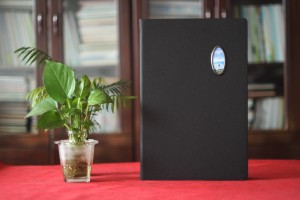 中式高端菜單設計-帶金屬配件和小窗口的菜譜畫(huà)冊怎么做