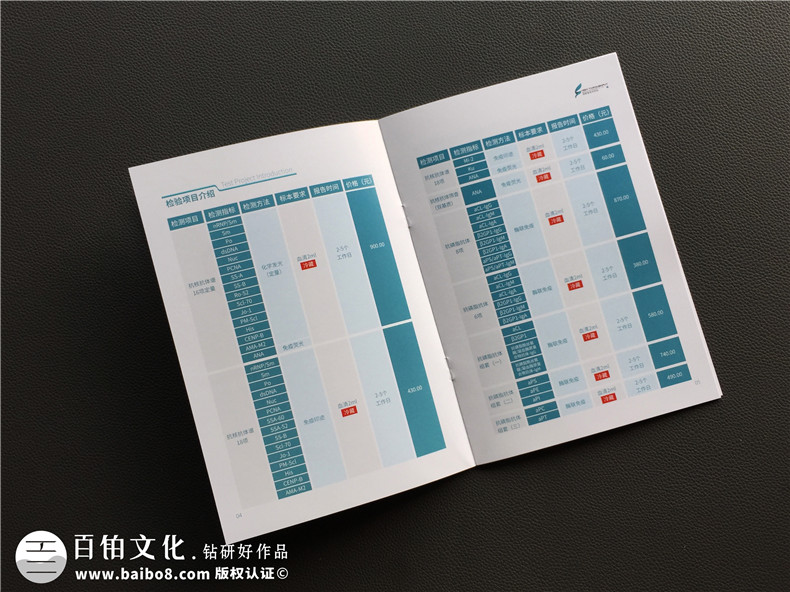 【醫院宣傳圖冊】 醫學(xué)檢驗項目手冊-企業(yè)資質(zhì)畫(huà)冊制作