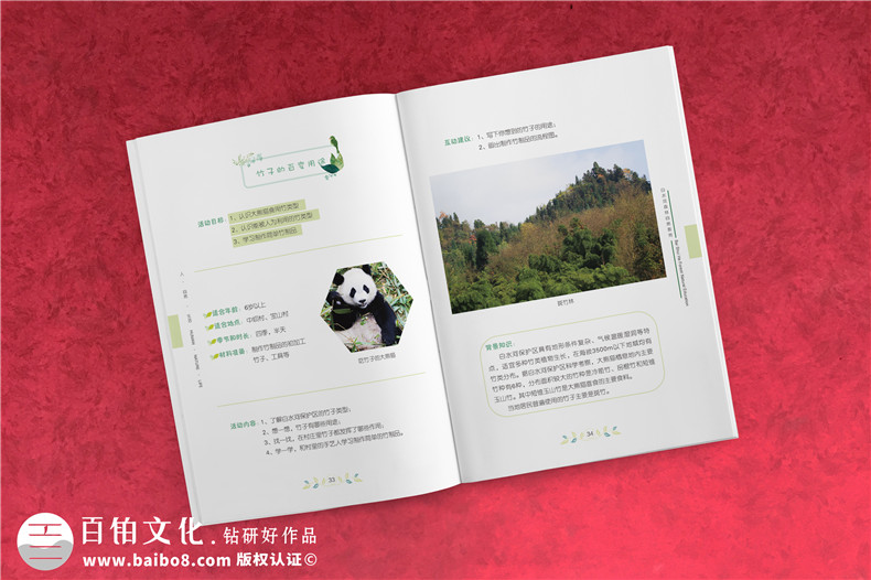 景區宣傳畫(huà)冊?xún)软?yè)版式設計-旅游景點(diǎn)森林自然資源教育手冊怎么做?
